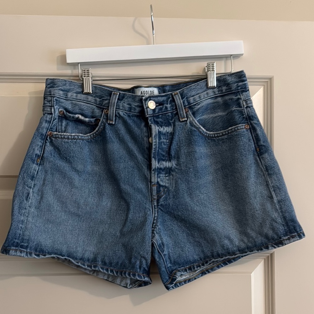 Agolde Blue Jean Shorts Cut-Off Style